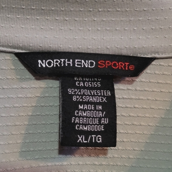 NorthEnd Light Green Sport XL Golf Shirt Zipper - Picture 3 of 3